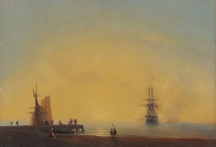 Framed Print : Evening. In the roads, 1867. Creator: Aivazovsky; Ivan Konstantinovich (1817-1900) Framed Print : Evening. In the roads, 1867. Creator: Aivazovsky; Ivan Konstantinovich (1817-1900)