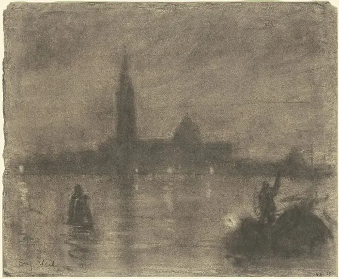 Framed Print : Evening, San Giorgio Maggiore, Venice, c. 1900-1920. Creator: Eugene Laurent Vail Framed Print : Evening, San Giorgio Maggiore, Venice, c. 1900-1920. Creator: Eugene Laurent Vail