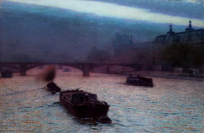 Framed Print : Evening on the Seine, 1893. Creator: Aleksander Gierymski Framed Print : Evening on the Seine, 1893. Creator: Aleksander Gierymski