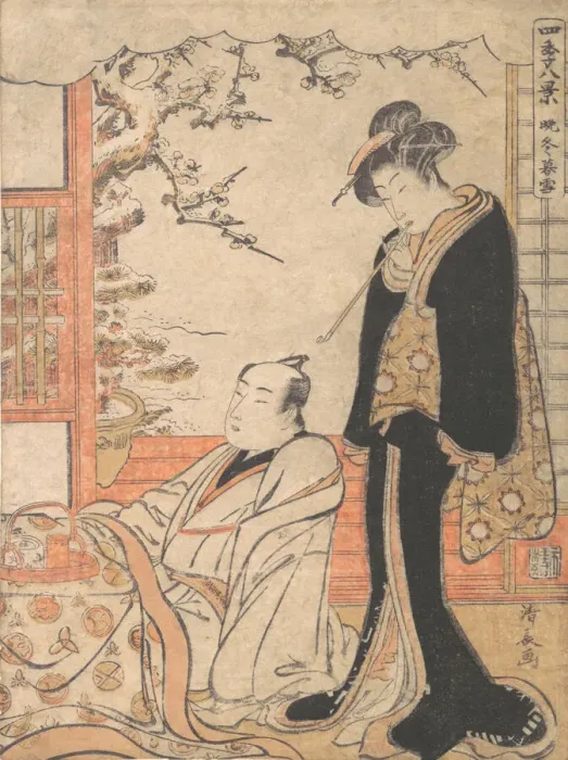 Framed Print : Evening Snow at Banto, ca. 1779. Creator: Torii Kiyonaga Framed Print : Evening Snow at Banto, ca. 1779. Creator: Torii Kiyonaga