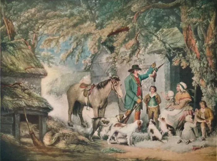 Framed Print : Evening or the Sportsmans Return, 1795, (1919). Artist: Joseph Grozer