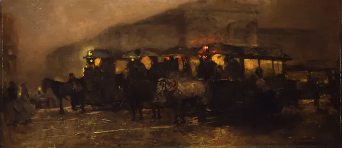 Framed Print : Evening at Square. Artist: Breitner, George Hendrik (1857-1923) Framed Print : Evening at Square. Artist: Breitner, George Hendrik (1857-1923)