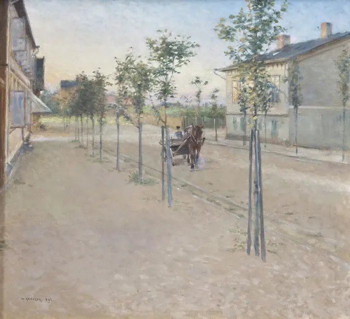 Framed Print : Evening in Varberg, 1892. Creator: Nils Kreuger Framed Print : Evening in Varberg, 1892. Creator: Nils Kreuger