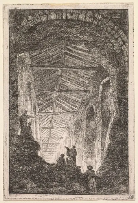 Framed Print : Evenings in Rome: The Antique Gallery, 1763-1764. Creator: Hubert Robert (French, 1733-1808) Framed Print : Evenings in Rome: The Antique Gallery, 1763-1764. Creator: Hubert Robert (French, 1733-1808)