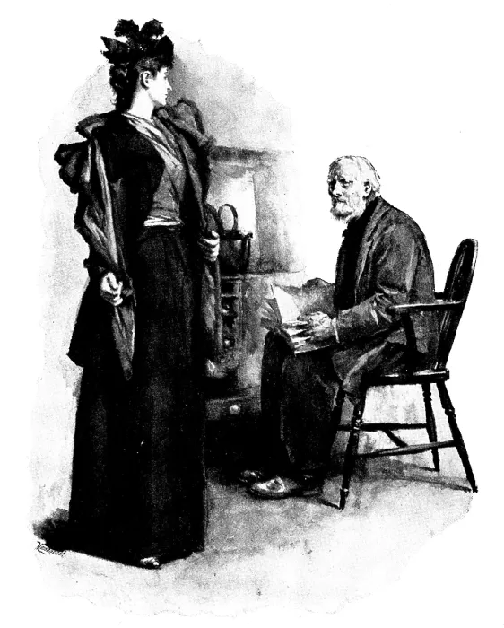 Framed Print : Eve's Ransom: He looked up from the volume and said...'You look starved, my Iass', 1895 Framed Print : Eve's Ransom: He looked up from the volume and said...'You look starved, my Iass', 1895