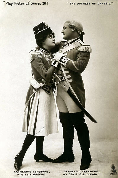 Evie Greene and Denis O Sullivan in a scene from The Duchess of Dantzig, early 20th century. Artist: Raphael Tuck & Sons