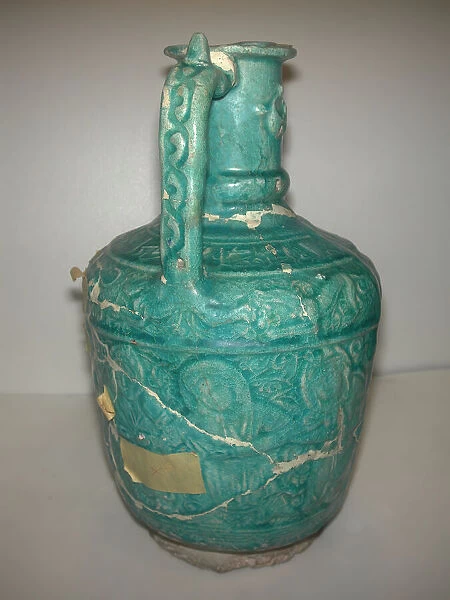Ewer with Molded Inscriptions, Animals and Dancers, Iran