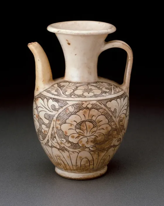 Framed Print : Ewer with Peony Scroll, Northern Song dynasty (960-1127), 11th century. Creator: Unknown Framed Print : Ewer with Peony Scroll, Northern Song dynasty (960-1127), 11th century. Creator: Unknown