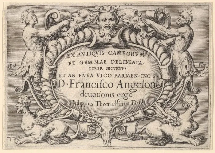 Framed Print : Ex Antiquis Cameorum et Gemmae Delineata / Liber Secundus / et ab Enea Vic... published ca Framed Print : Ex Antiquis Cameorum et Gemmae Delineata / Liber Secundus / et ab Enea Vic... published ca