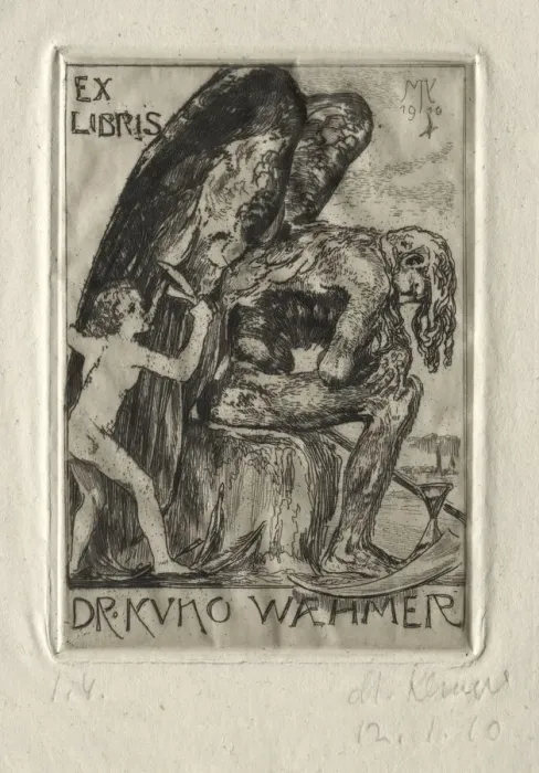 Framed Print : Ex Libris Dr. Kuno Waehmer, 1910. Creator: Max Klinger (German, 1857-1920) Framed Print : Ex Libris Dr. Kuno Waehmer, 1910. Creator: Max Klinger (German, 1857-1920)
