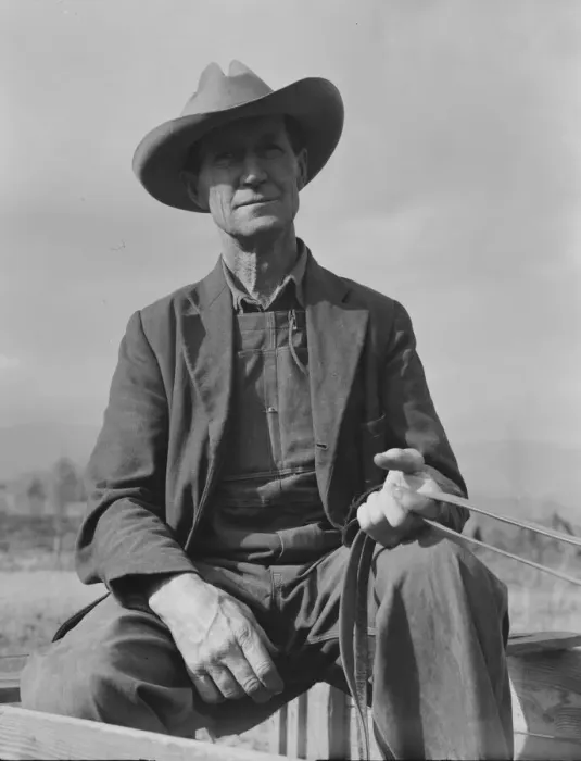 Framed Print : Ex-Nebraska farmer now a stump farmer, FSA Borrower, Bonner County, Idaho, 1939. Creator: Dorothea Lange Framed Print : Ex-Nebraska farmer now a stump farmer, FSA Borrower, Bonner County, Idaho, 1939. Creator: Dorothea Lange