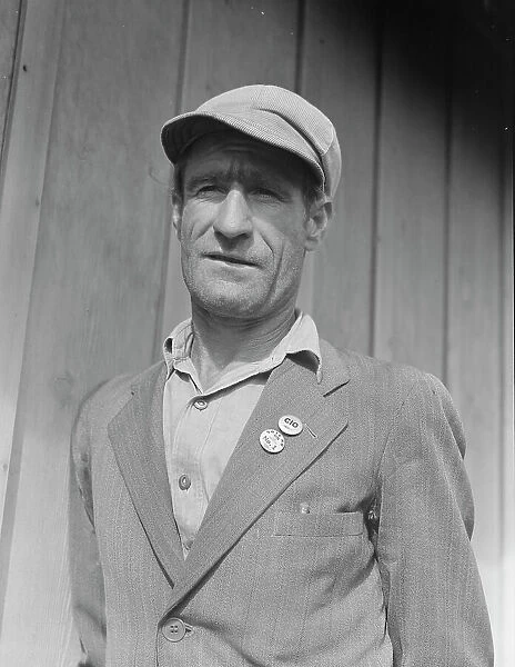Ex-Oklahoma farmer, one of the leaders in the strike of cotton pickers, Kern County, CA, 1938. Creator: Dorothea Lange