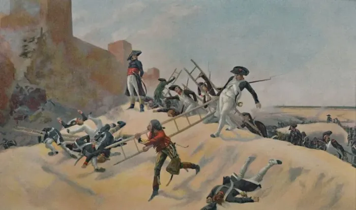 Framed Print : The Example. - Kleber at the Assault of Acre, 1799, (1896) Framed Print : The Example. - Kleber at the Assault of Acre, 1799, (1896)