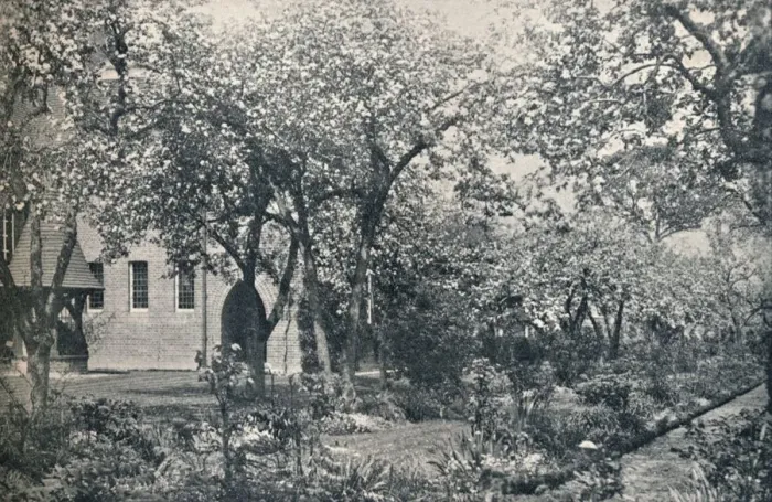 Framed Print : Example of orchard garden, originally laid out by William Morris, c1900 Framed Print : Example of orchard garden, originally laid out by William Morris, c1900