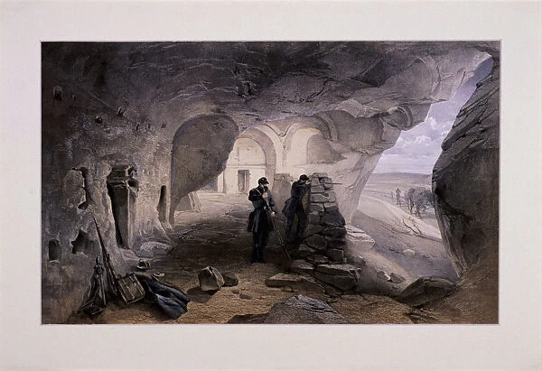 Excavated Church in the Caverns at Inkermann Looking West, Crimea, Ukraine, 1855
