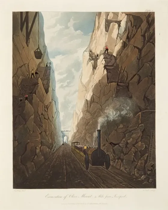 Framed Print : Excavation of Olive Mount, 4 miles from Liverpool, 1831. Artist: Thomas Talbot Bury Framed Print : Excavation of Olive Mount, 4 miles from Liverpool, 1831. Artist: Thomas Talbot Bury