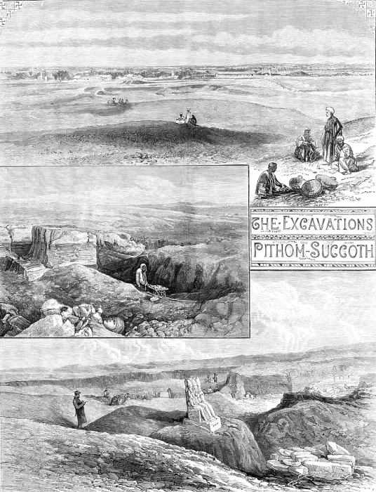 Framed Print : The Excavations of Pithom-Succoth: A Buried City of the Exodus, 1883. Creator: Unknown