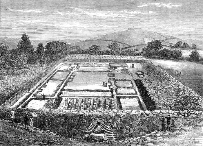 Framed Print : Excavations at the Roman Villa, Brading, Isle of Wight: Well-House, Hypocaust, and Basilica, 1881. Creator: Unknown Framed Print : Excavations at the Roman Villa, Brading, Isle of Wight: Well-House, Hypocaust, and Basilica, 1881. Creator: Unknown