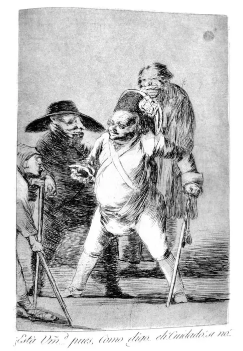 Framed Print : Is this your Excellency?, 1799. Artist: Francisco Goya Framed Print : Is this your Excellency?, 1799. Artist: Francisco Goya