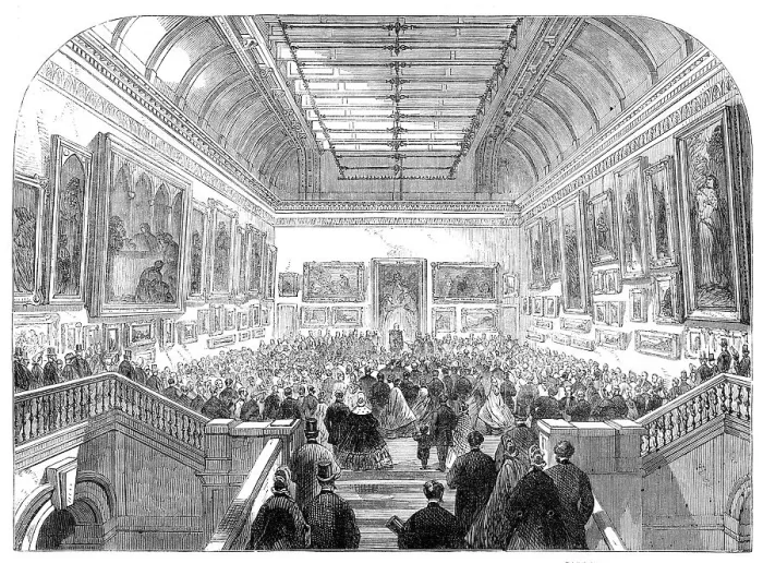 Framed Print : His Excellency the Earl of Carlisle opening the National Gallery of Ireland, 1864. Creator: Unknown Framed Print : His Excellency the Earl of Carlisle opening the National Gallery of Ireland, 1864. Creator: Unknown