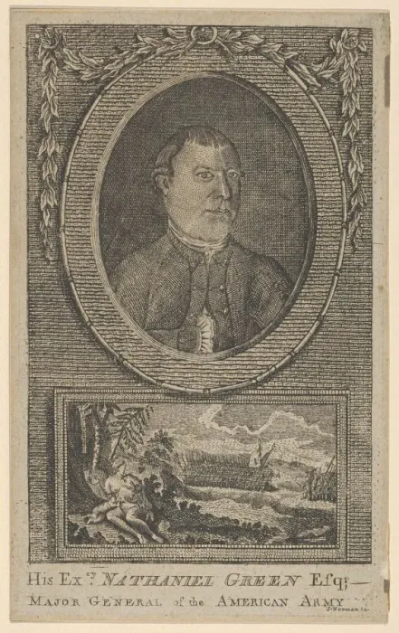 Framed Print : His Excellency Nathaniel Green, Esq. Major General of the American Army, 1781. Creator: John Norman Framed Print : His Excellency Nathaniel Green, Esq. Major General of the American Army, 1781. Creator: John Norman