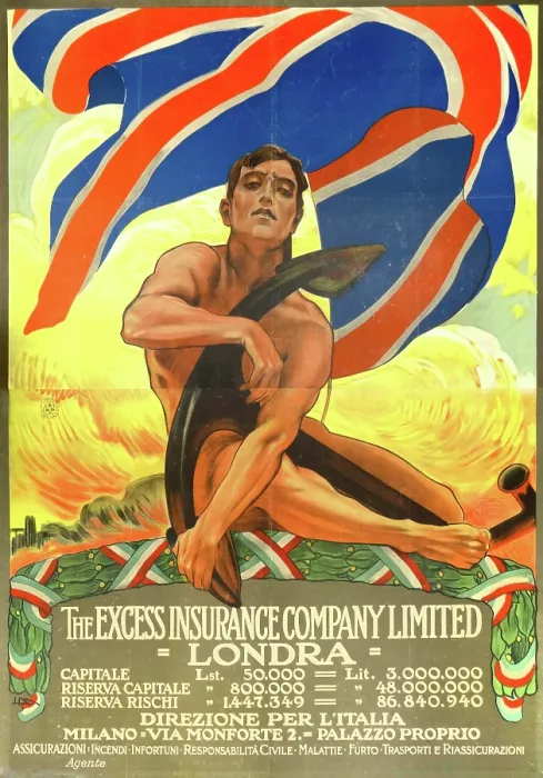 Framed Print : The Excess Insurance Company Limited, 1910s. Creator: Metlicovitz, Leopoldo (1868-1944) Framed Print : The Excess Insurance Company Limited, 1910s. Creator: Metlicovitz, Leopoldo (1868-1944)