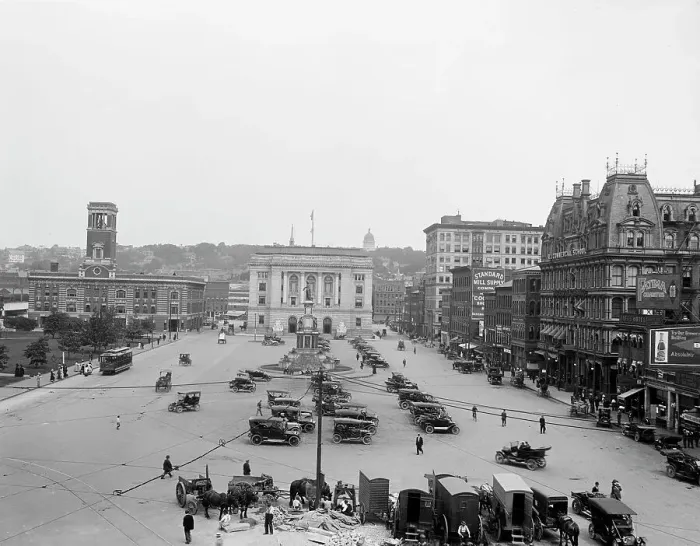 Framed Print : Exchange Place, Providence, R.I. between 1900 and 1920. Creator: Unknown