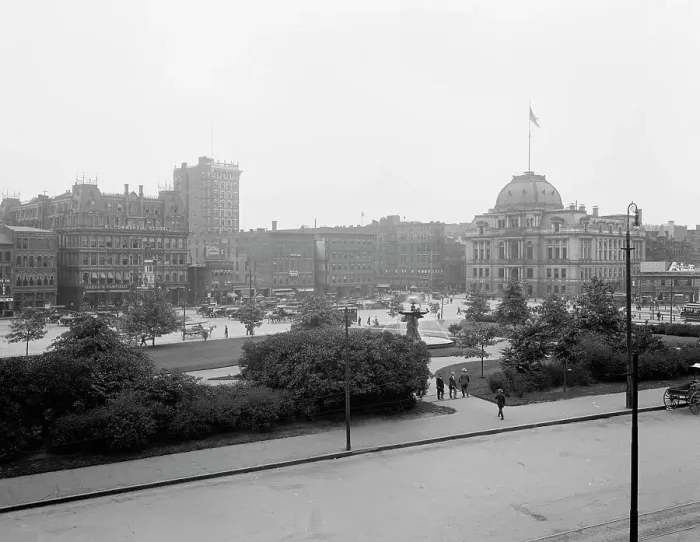 Framed Print : Exchange Place, Providence, R.I. c.between 1910 and 1920. Creator: Unknown Framed Print : Exchange Place, Providence, R.I. c.between 1910 and 1920. Creator: Unknown
