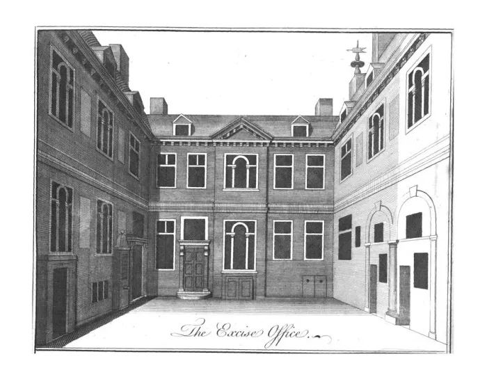 Framed Print : The Excise Office. c1756. Artist: Benjamin Cole