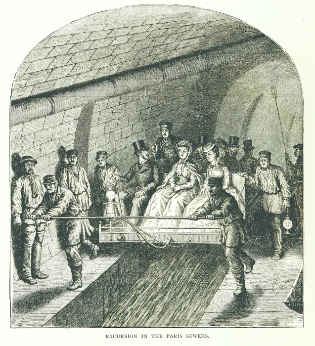 Framed Print : Excursion in the Paris Sewers, 1878. Creator: Unknown Framed Print : Excursion in the Paris Sewers, 1878. Creator: Unknown