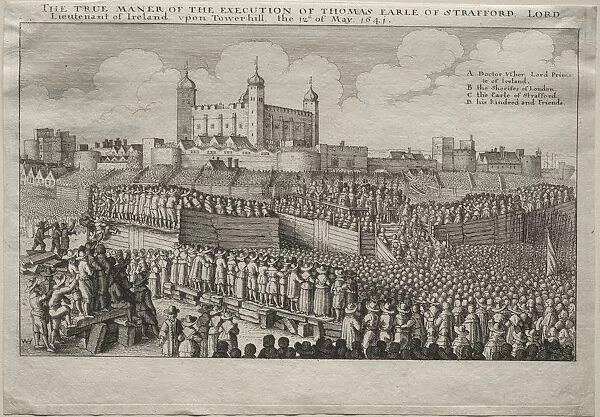 Execution of the Earl of Strafford, 1641. Creator: Wenceslaus Hollar (Bohemian, 1607-1677)