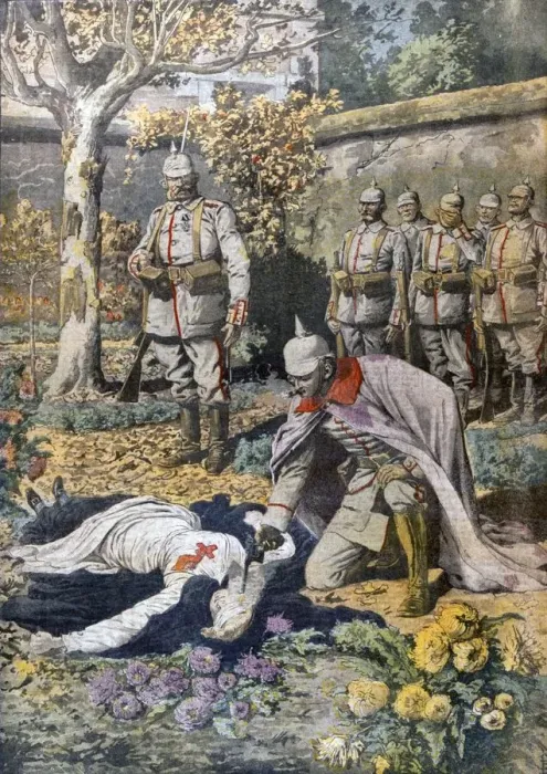 Framed Print : The Execution of Edith Cavell from Petit Journal, pub Framed Print : The Execution of Edith Cavell from Petit Journal, pub