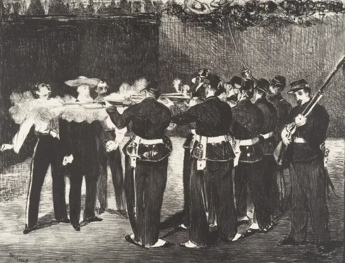 Framed Print : The Execution of the Emperor Maximilian (L execution de Maximilien), 1868 Framed Print : The Execution of the Emperor Maximilian (L execution de Maximilien), 1868