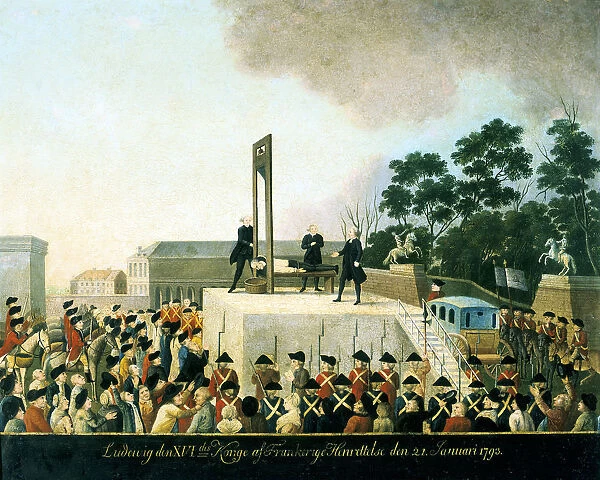 Execution by guillotine of Louis XVI of France, Paris, 21 January 1793 (1790s)