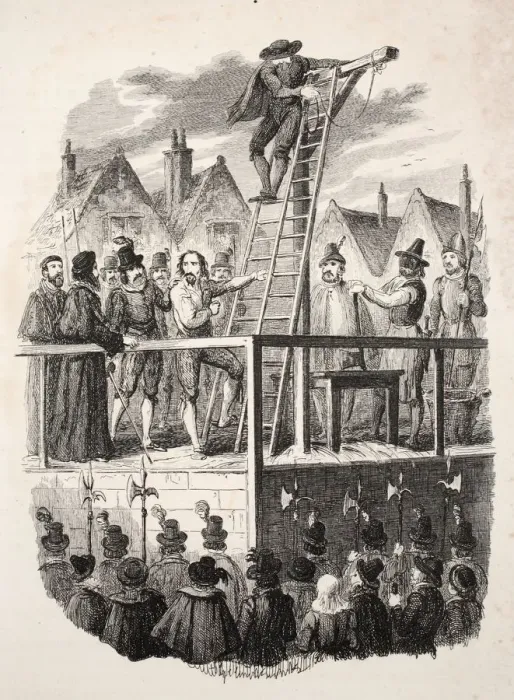 Framed Print : Execution of Guy Fawkes, pub. 1841. Creator: George Cruikshank (1792-1878) Framed Print : Execution of Guy Fawkes, pub. 1841. Creator: George Cruikshank (1792-1878)