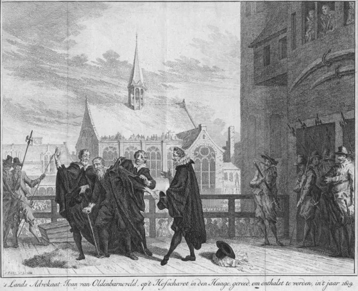 Framed Print : The execution of Johan van Oldenbarneveldt, 1619, (1754). Creator: Isaak Tirion Framed Print : The execution of Johan van Oldenbarneveldt, 1619, (1754). Creator: Isaak Tirion