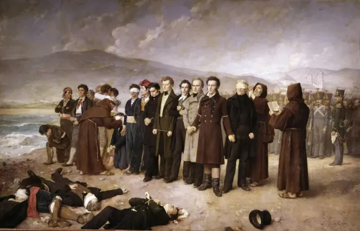 Framed Print : Execution of Jose Maria de Torrijos and his companions on the beaches of Malaga, oil on canvas Framed Print : Execution of Jose Maria de Torrijos and his companions on the beaches of Malaga, oil on canvas