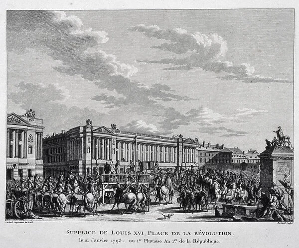 The Execution of Louis XVI in the Place de la Revolution on 16th October 1793, (1793)