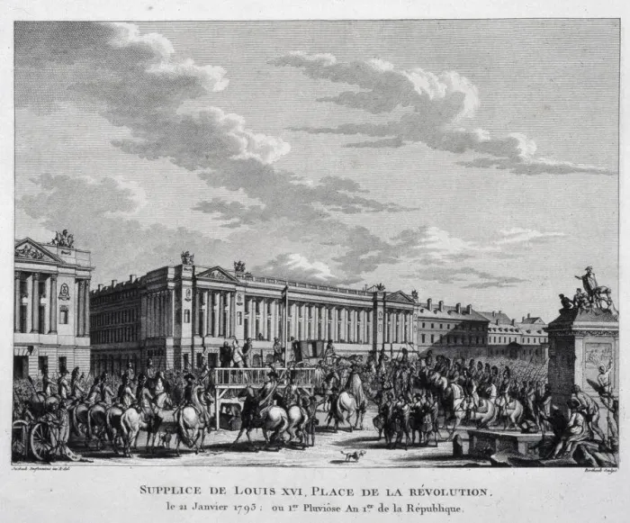 Framed Print : The Execution of Louis XVI in the Place de la Revolution on 16th October 1793, (1793) Framed Print : The Execution of Louis XVI in the Place de la Revolution on 16th October 1793, (1793)