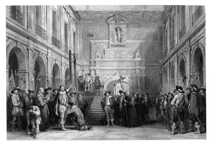 Framed Print : The Execution of Montmorenci, Court of the Hotel De Ville, Toulouse, 1632, (1860). Artist: J Carter Framed Print : The Execution of Montmorenci, Court of the Hotel De Ville, Toulouse, 1632, (1860). Artist: J Carter