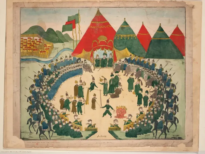 Framed Print : The execution in the presence of Persian Shah, um 1700. Artist: Iranian master Framed Print : The execution in the presence of Persian Shah, um 1700. Artist: Iranian master