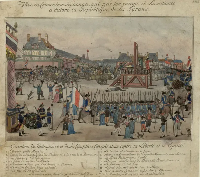 Framed Print : The execution of Robespierre and his supporters on 28 July 1794. Artist: Anonymous Framed Print : The execution of Robespierre and his supporters on 28 July 1794. Artist: Anonymous