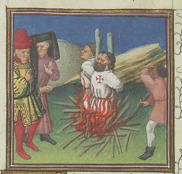 Execution of the Templars. From «Des Cas des nobles hommes et femmes» by Boccaccio, ca 1435-1440. Creator: Anonymous
