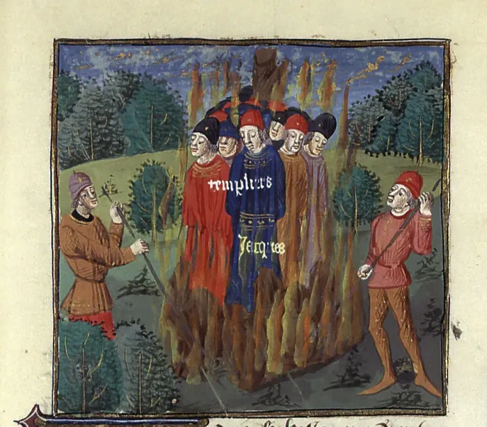 Framed Print : Execution of the Templars, Third Quarter of 15th cen.. Creator: Anonymous Framed Print : Execution of the Templars, Third Quarter of 15th cen.. Creator: Anonymous
