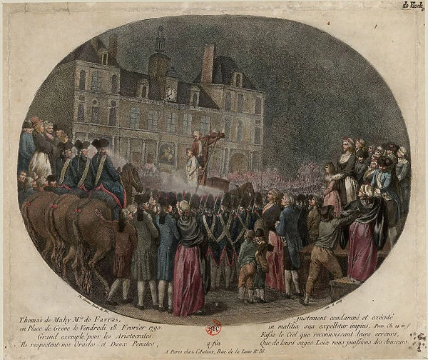 The Execution of Thomas de Mahy, Marquis de Favras (1744-1790), February 18, 1790, 1790