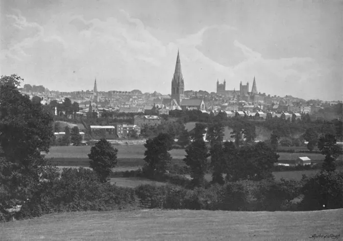 Framed Print : Exeter, from Barley, c1896. Artist: Denney & Co Framed Print : Exeter, from Barley, c1896. Artist: Denney & Co