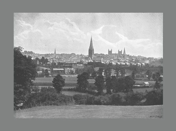 Framed Print : Exeter from Barley, c1900. Artist: George Denney Framed Print : Exeter from Barley, c1900. Artist: George Denney