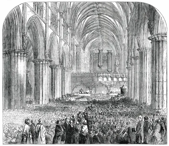 Framed Print : Exeter Cathedral - Anniversary of the Societies for Promoting Christian Knowledge... 1850. Creator: Unknown Framed Print : Exeter Cathedral - Anniversary of the Societies for Promoting Christian Knowledge... 1850. Creator: Unknown