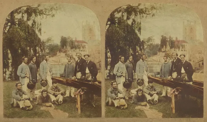 Framed Print : The Exeter College Boat Club Crew. Henley Regatta. 1858. Creator: SE Poulton Framed Print : The Exeter College Boat Club Crew. Henley Regatta. 1858. Creator: SE Poulton