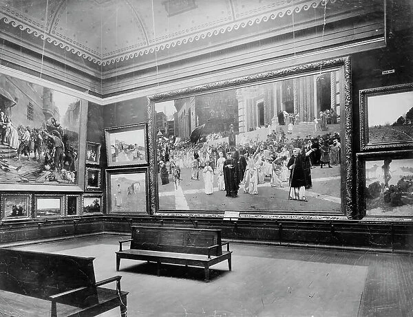 Exhibit in art gallery, World's Columbian Exposition, Chicago, Illinois, 1893. Creator: Unknown
